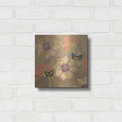 Luxe Metal Art 'Duchess Bellflower Paper' by Evelia Designs Metal Wall Art,12x12