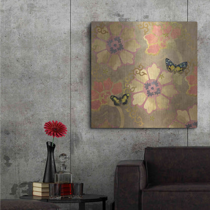 Luxe Metal Art 'Duchess Bellflower Paper' by Evelia Designs Metal Wall Art,36x36