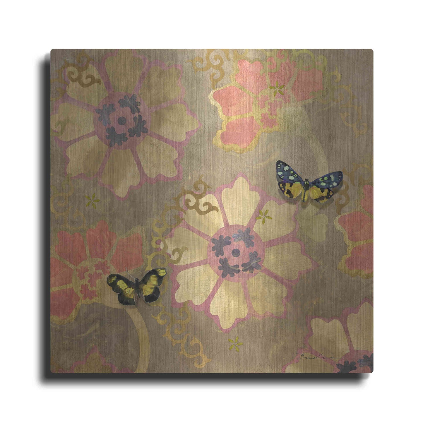 Luxe Metal Art 'Duchess Bellflower Paper' by Evelia Designs Metal Wall Art