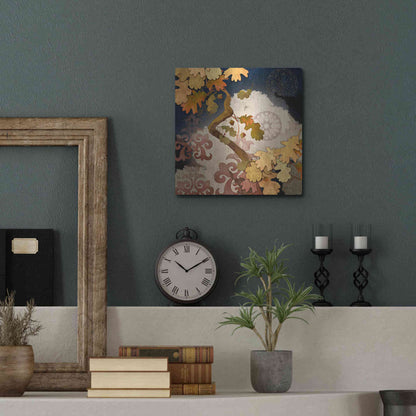 Luxe Metal Art 'Clouding Autumn Night' by Evelia Designs Metal Wall Art,12x12
