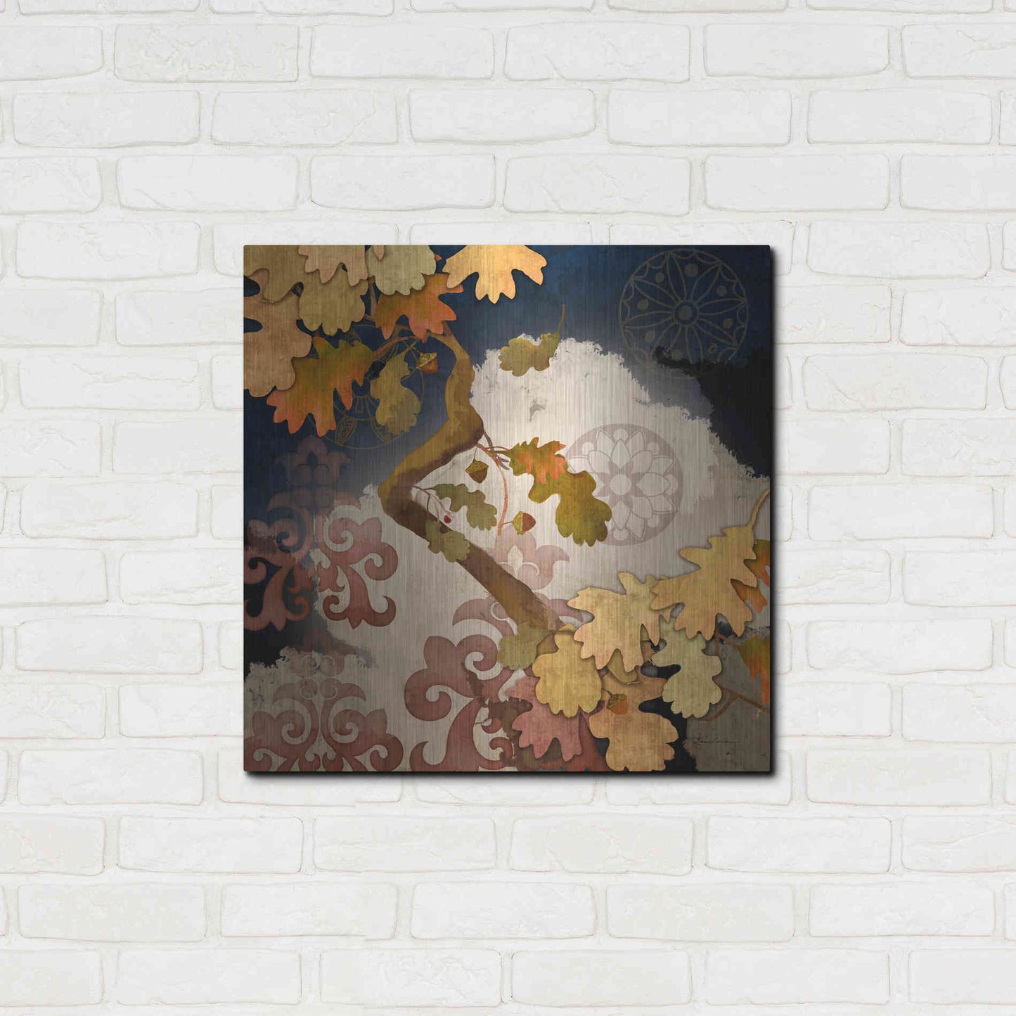 Luxe Metal Art 'Clouding Autumn Night' by Evelia Designs Metal Wall Art,24x24