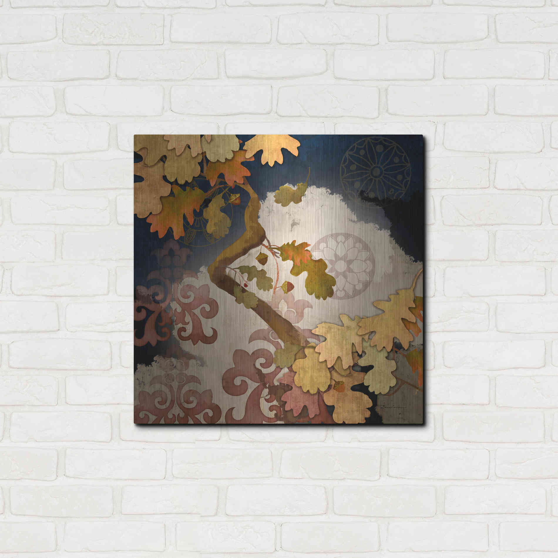 Luxe Metal Art 'Clouding Autumn Night' by Evelia Designs Metal Wall Art,24x24