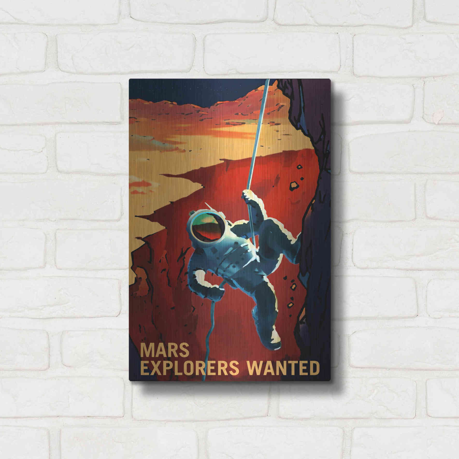 Luxe Metal Art 'Mars Explorer Series: Explorers Wanted' Space Metal Wall Art,12x16