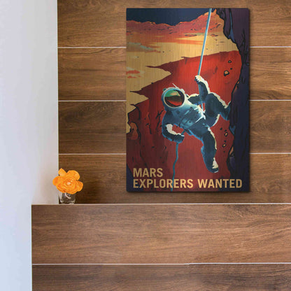 Luxe Metal Art 'Mars Explorer Series: Explorers Wanted' Space Metal Wall Art,12x16