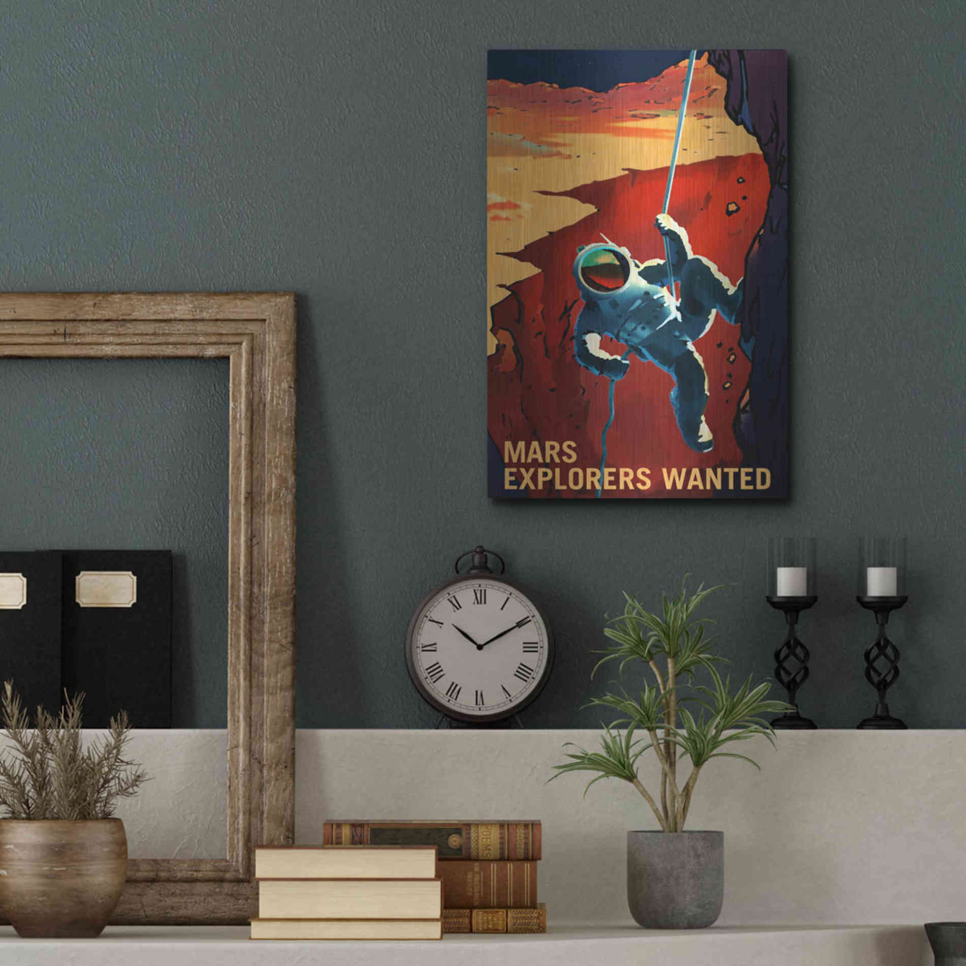 Luxe Metal Art 'Mars Explorer Series: Explorers Wanted' Space Metal Wall Art,12x16