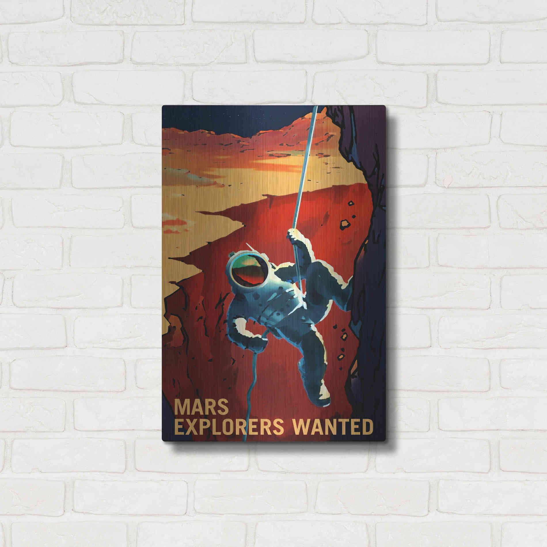 Luxe Metal Art 'Mars Explorer Series: Explorers Wanted' Space Metal Wall Art,16x24