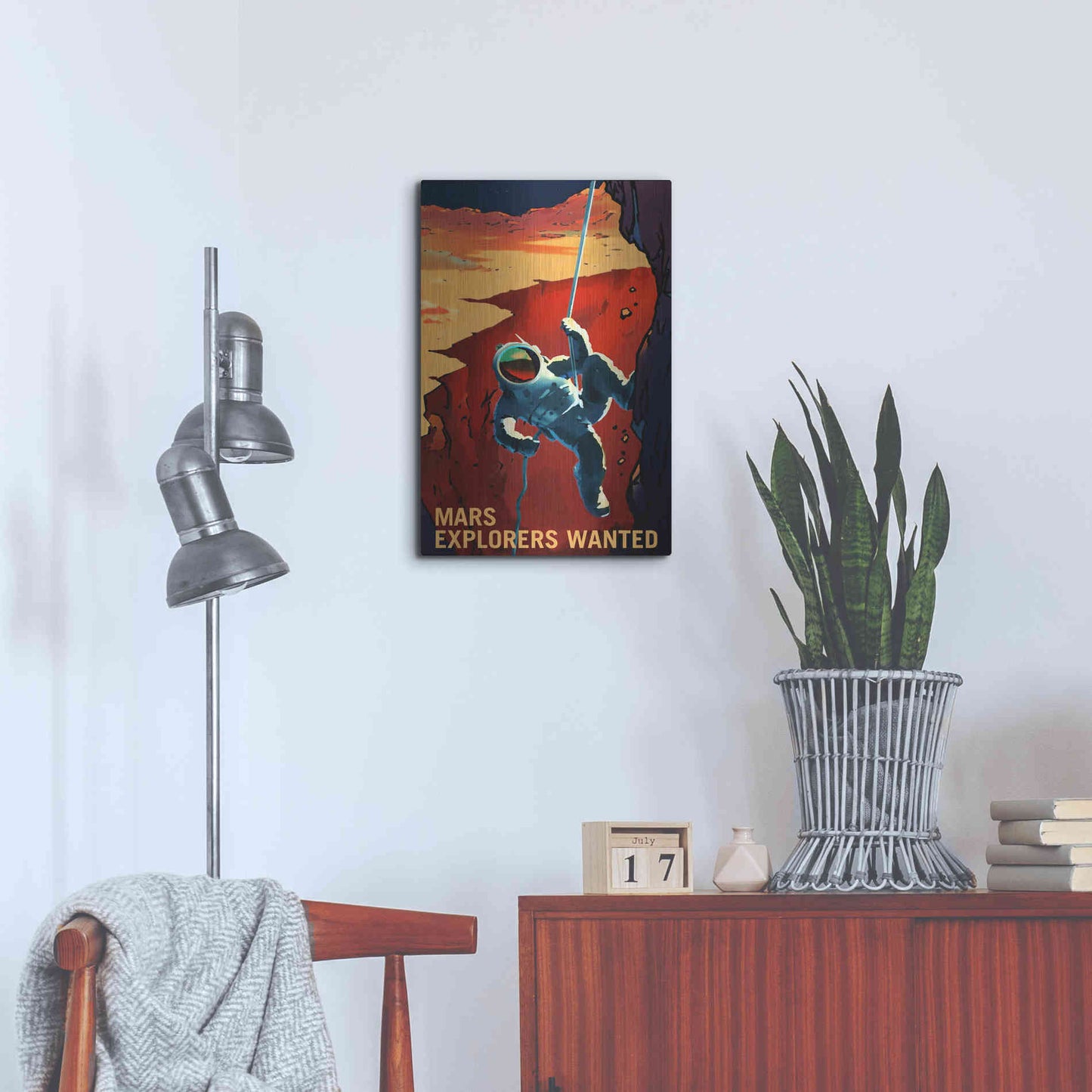 Luxe Metal Art 'Mars Explorer Series: Explorers Wanted' Space Metal Wall Art,16x24