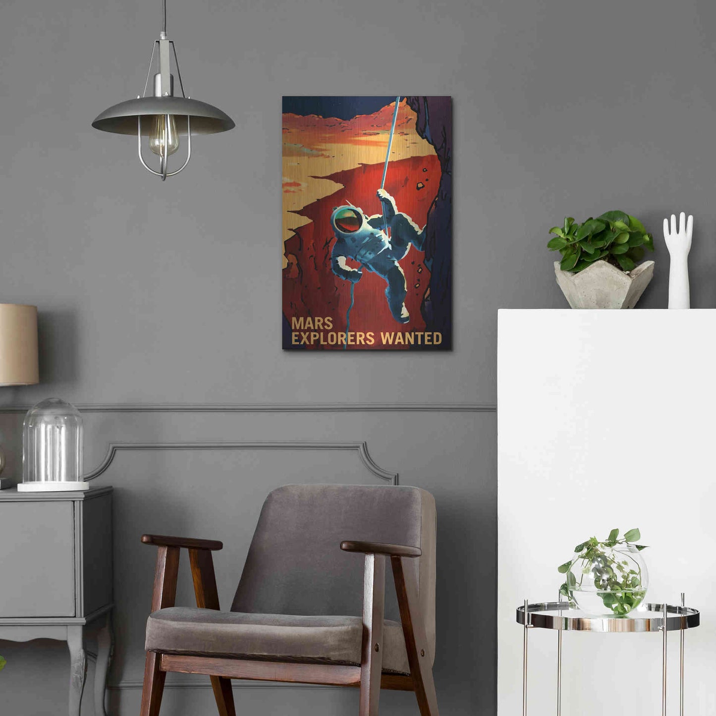 Luxe Metal Art 'Mars Explorer Series: Explorers Wanted' Space Metal Wall Art,16x24