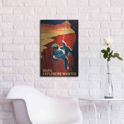 Luxe Metal Art 'Mars Explorer Series: Explorers Wanted' Space Metal Wall Art,16x24