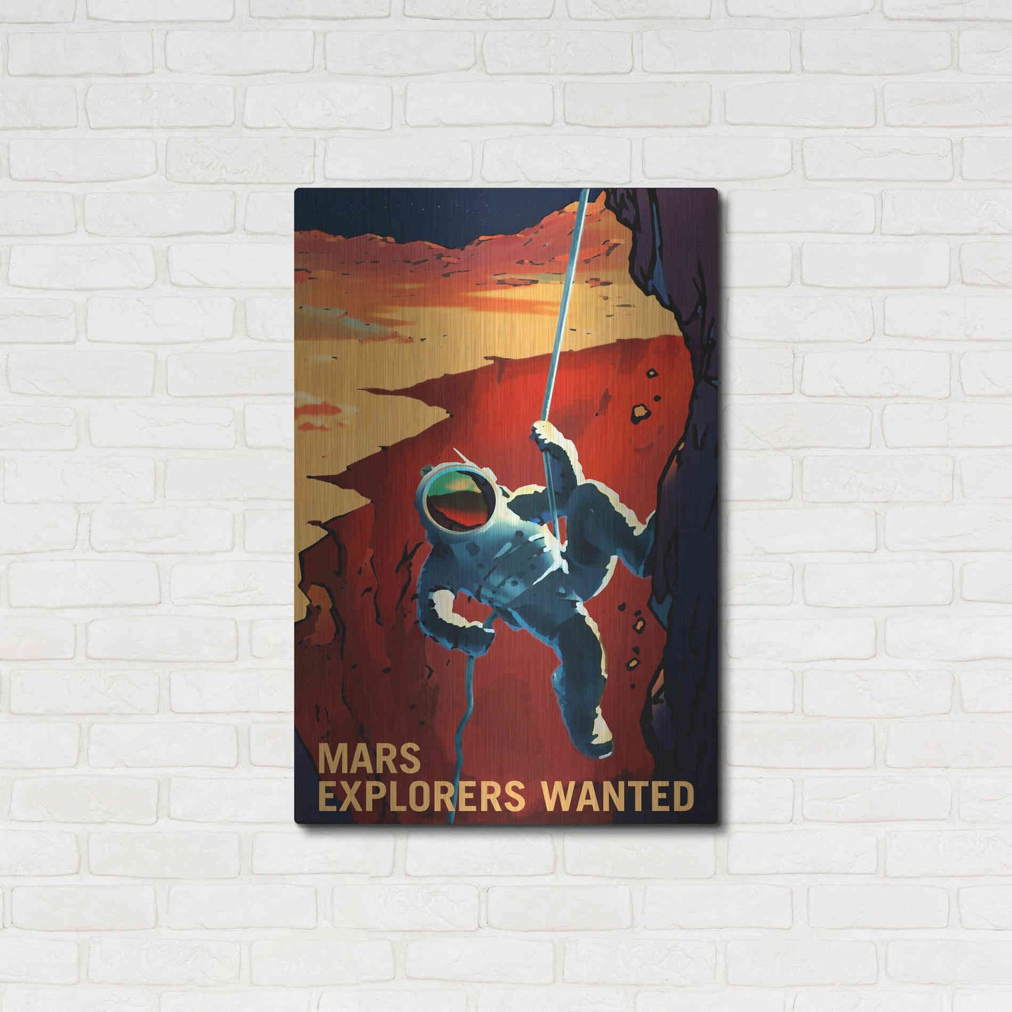 Luxe Metal Art 'Mars Explorer Series: Explorers Wanted' Space Metal Wall Art,24x36