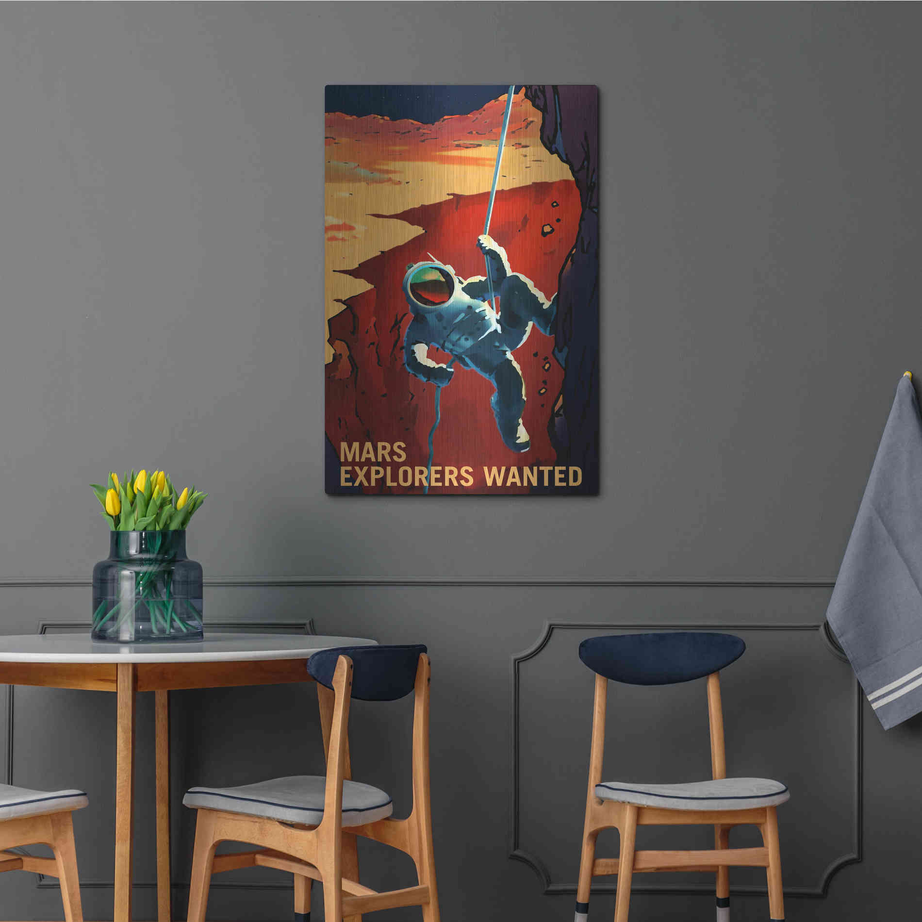 Luxe Metal Art 'Mars Explorer Series: Explorers Wanted' Space Metal Wall Art,24x36