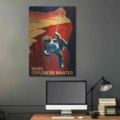 Luxe Metal Art 'Mars Explorer Series: Explorers Wanted' Space Metal Wall Art,24x36