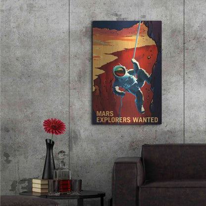 Luxe Metal Art 'Mars Explorer Series: Explorers Wanted' Space Metal Wall Art,24x36