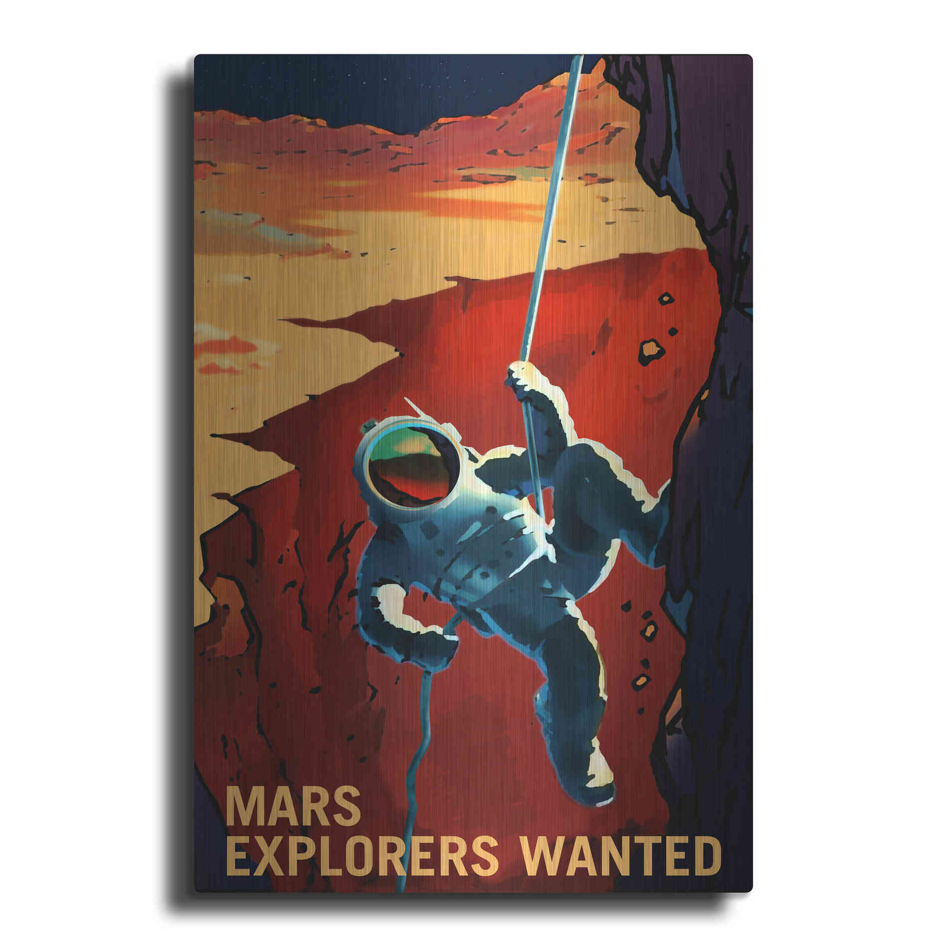 Luxe Metal Art 'Mars Explorer Series: Explorers Wanted' Space Metal Wall Art