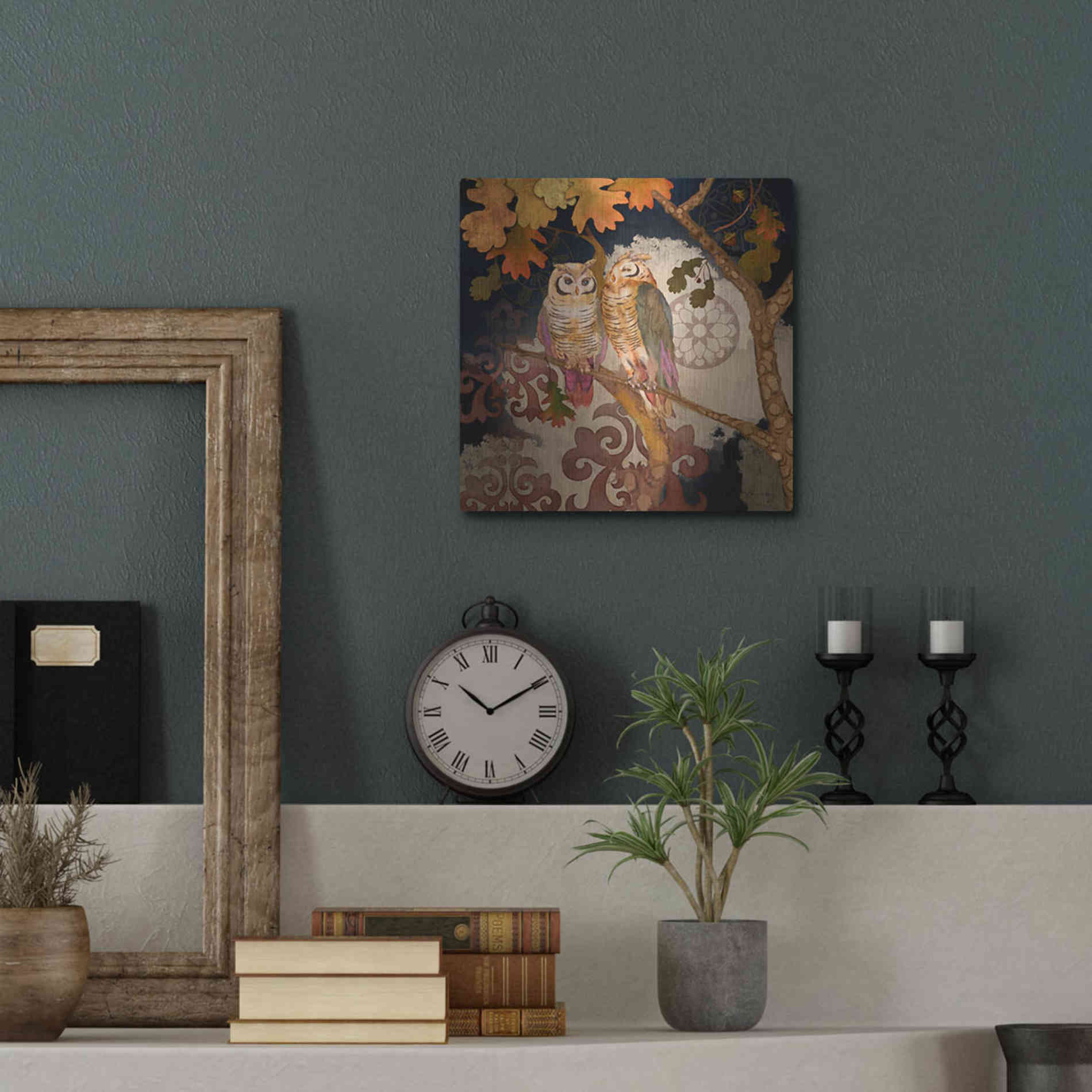 Luxe Metal Art 'Singing Owl' by Evelia Designs Metal Wall Art,12x12
