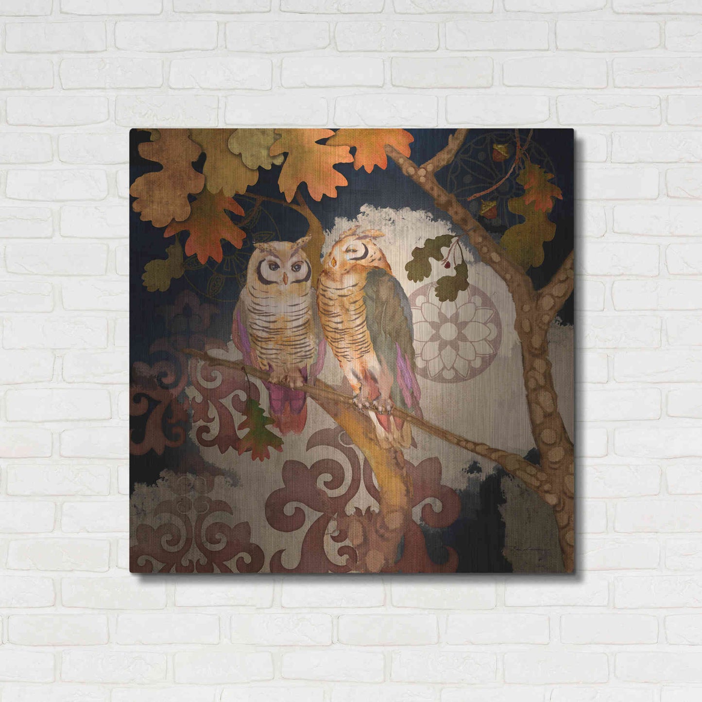 Luxe Metal Art 'Singing Owl' by Evelia Designs Metal Wall Art,36x36