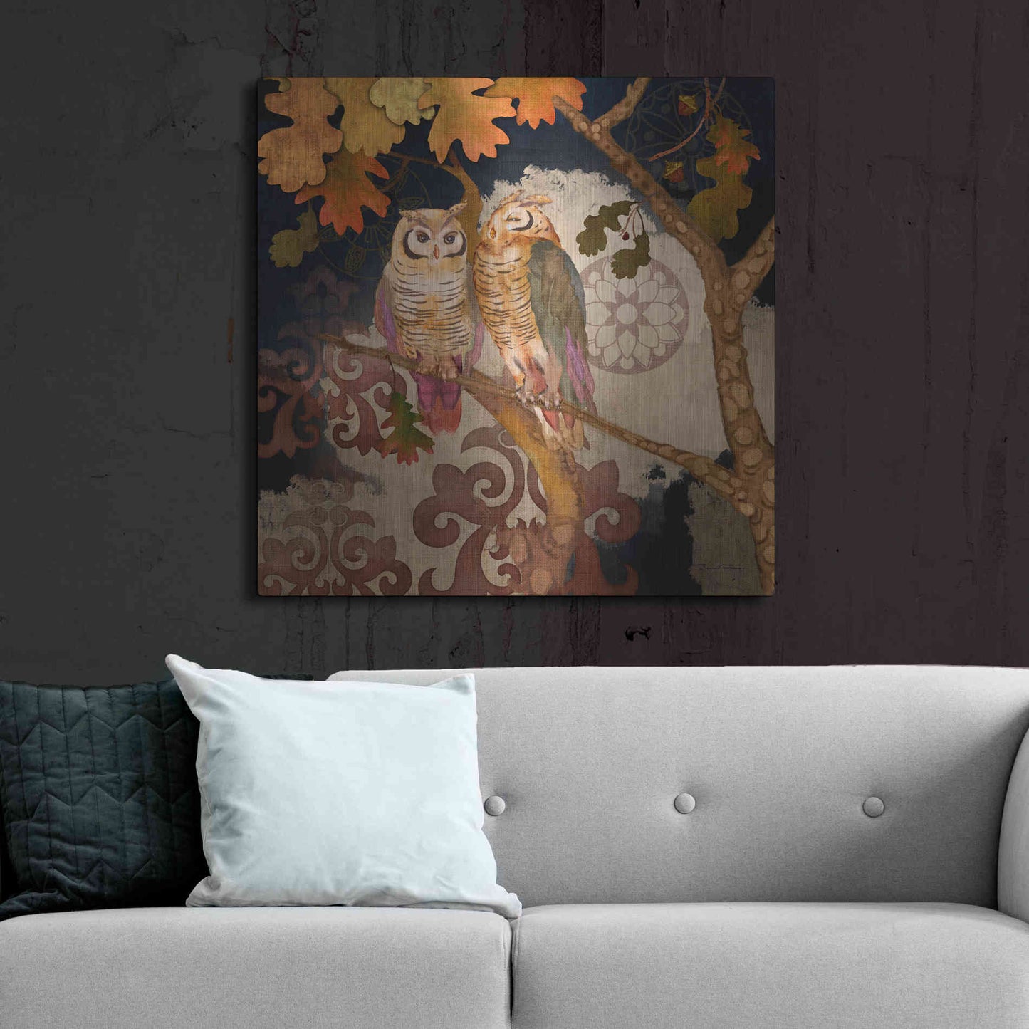 Luxe Metal Art 'Singing Owl' by Evelia Designs Metal Wall Art,36x36