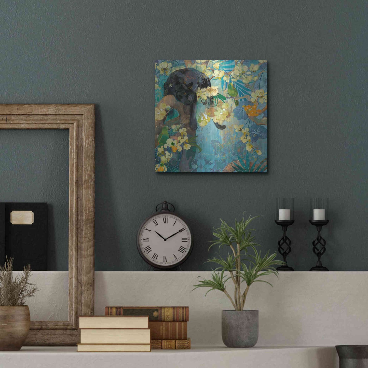 Luxe Metal Art 'Black Jaguar' by Evelia Designs Metal Wall Art,12x12