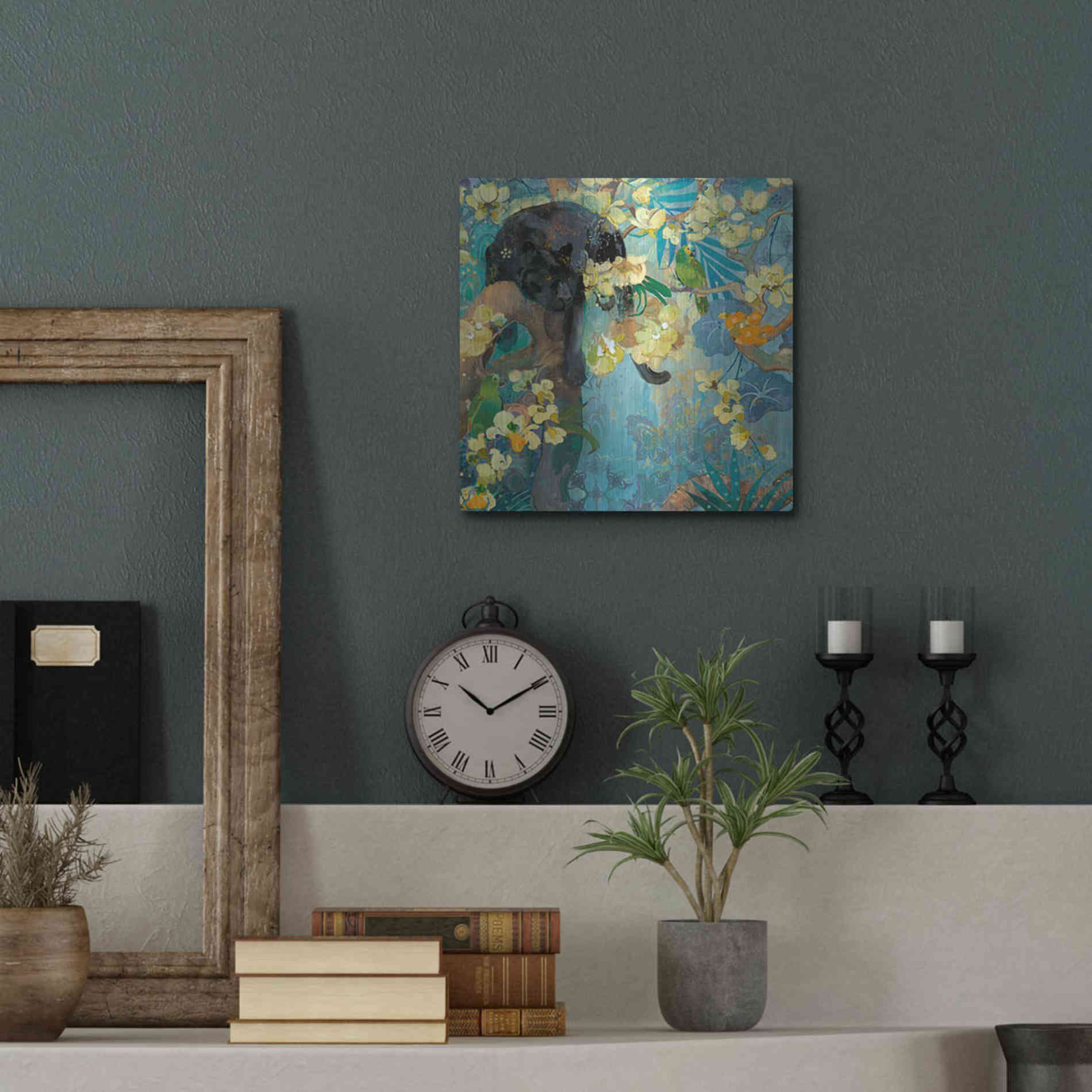 Luxe Metal Art 'Black Jaguar' by Evelia Designs Metal Wall Art,12x12