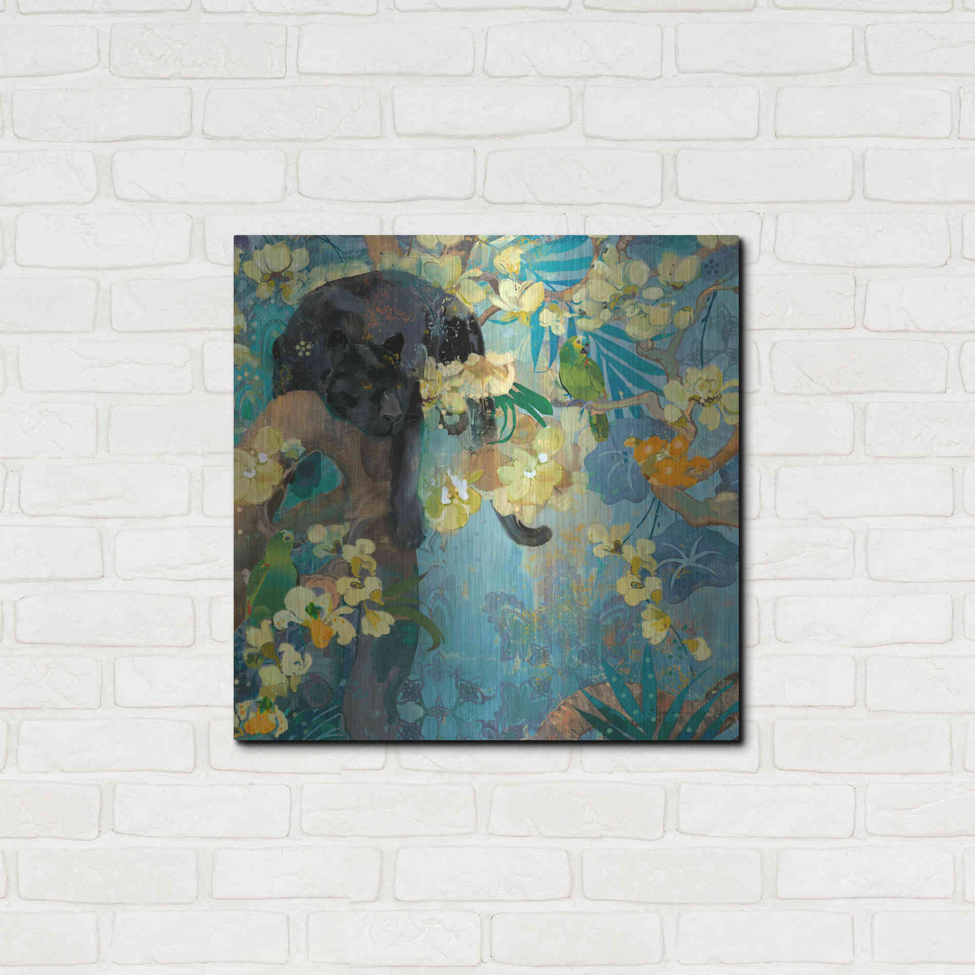 Luxe Metal Art 'Black Jaguar' by Evelia Designs Metal Wall Art,24x24