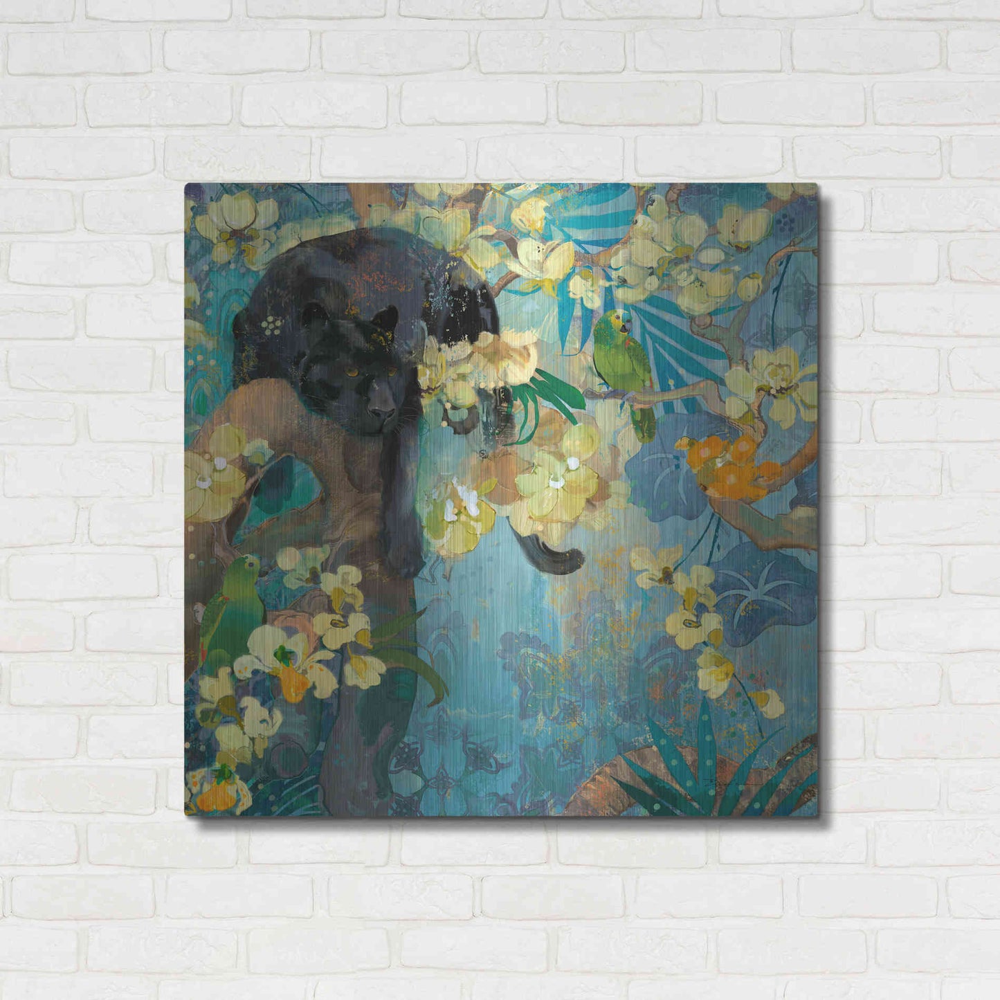 Luxe Metal Art 'Black Jaguar' by Evelia Designs Metal Wall Art,36x36