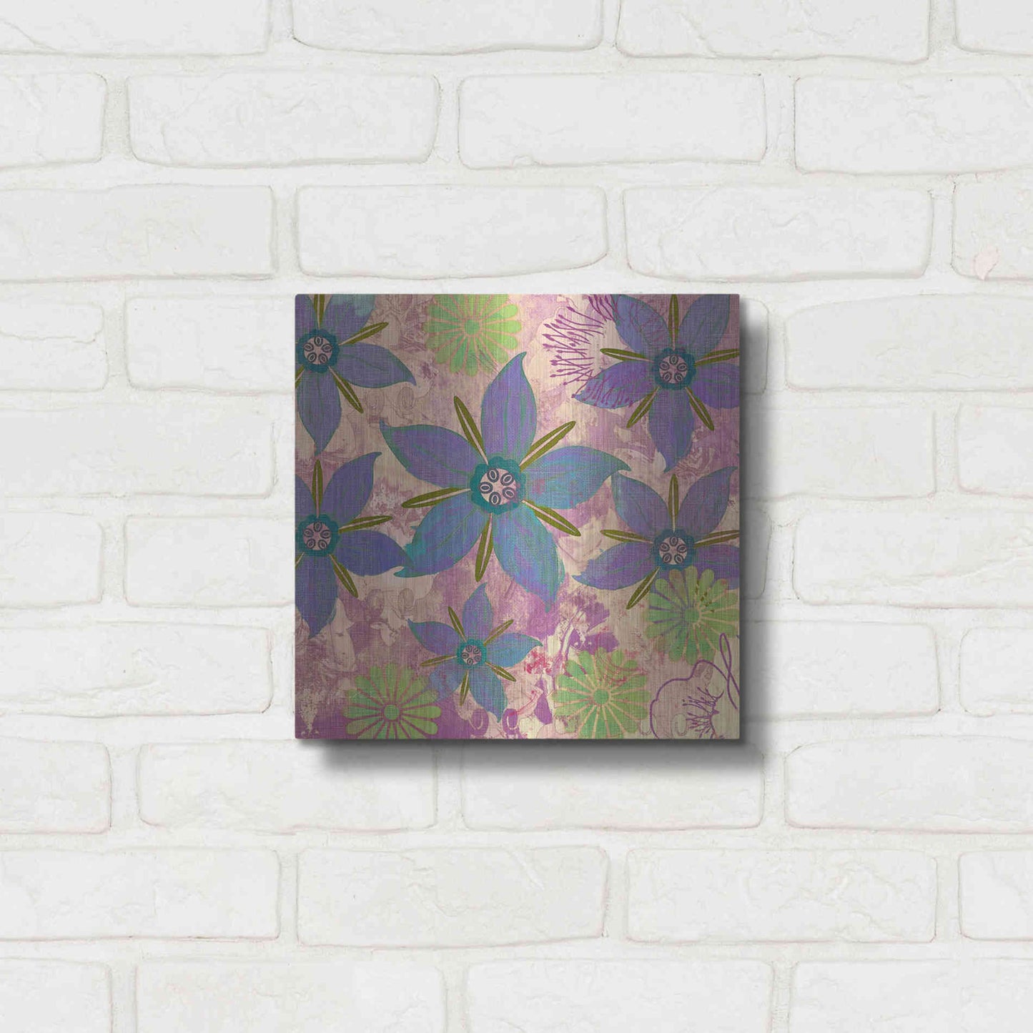 Luxe Metal Art 'Borage Sprites Of Sagrada' by Evelia Designs Metal Wall Art,12x12