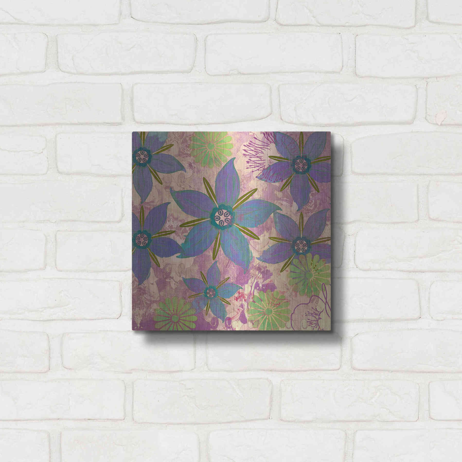 Luxe Metal Art 'Borage Sprites Of Sagrada' by Evelia Designs Metal Wall Art,12x12