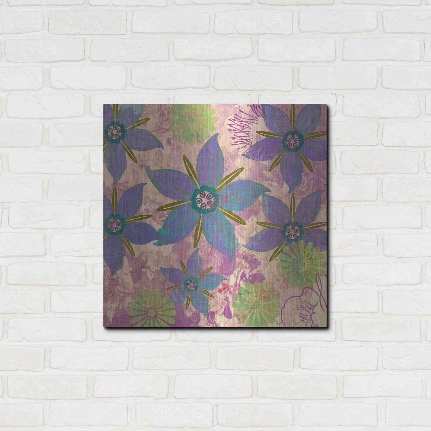 Luxe Metal Art 'Borage Sprites Of Sagrada' by Evelia Designs Metal Wall Art,24x24