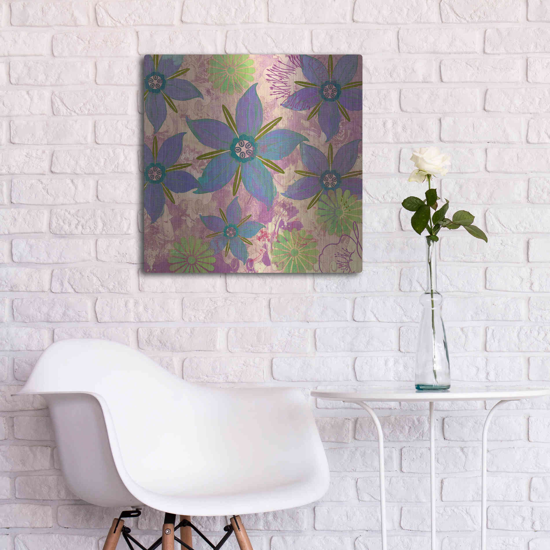 Luxe Metal Art 'Borage Sprites Of Sagrada' by Evelia Designs Metal Wall Art,24x24