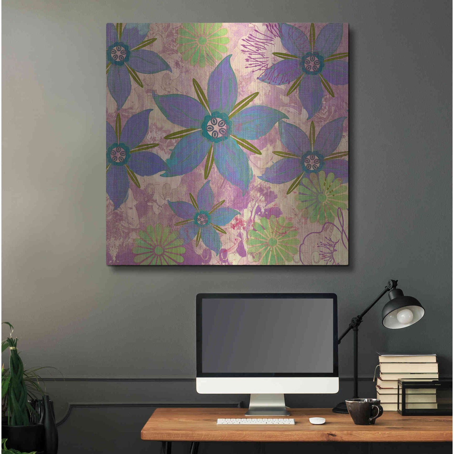 Luxe Metal Art 'Borage Sprites Of Sagrada' by Evelia Designs Metal Wall Art,36x36