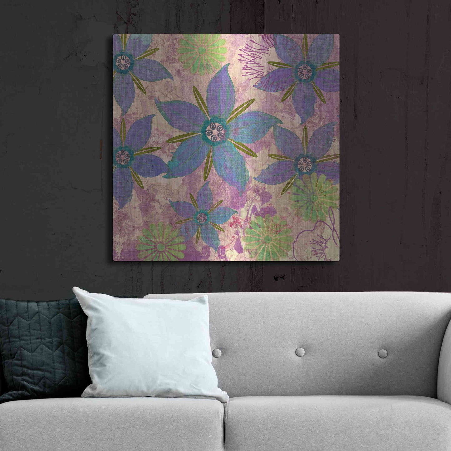 Luxe Metal Art 'Borage Sprites Of Sagrada' by Evelia Designs Metal Wall Art,36x36