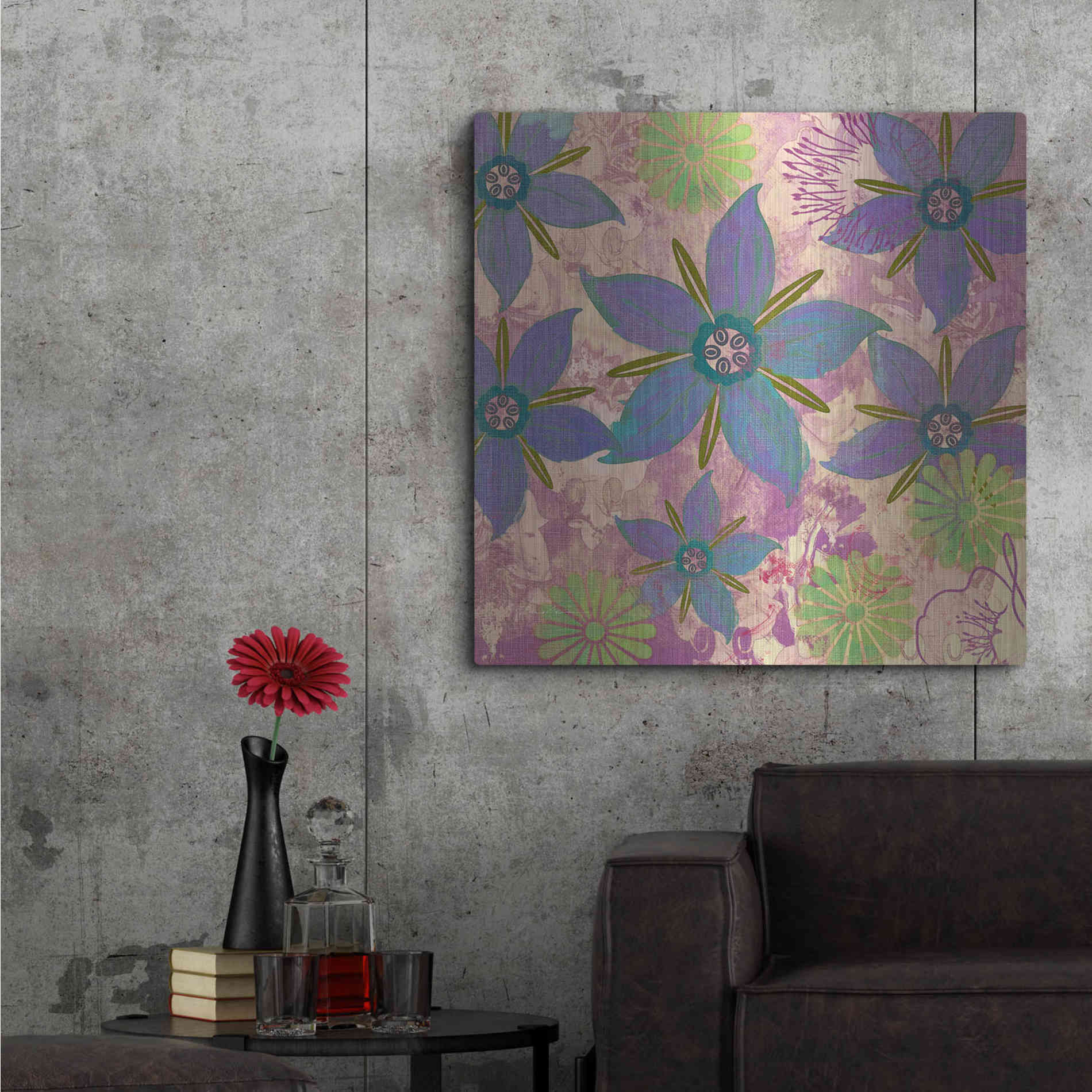 Luxe Metal Art 'Borage Sprites Of Sagrada' by Evelia Designs Metal Wall Art,36x36