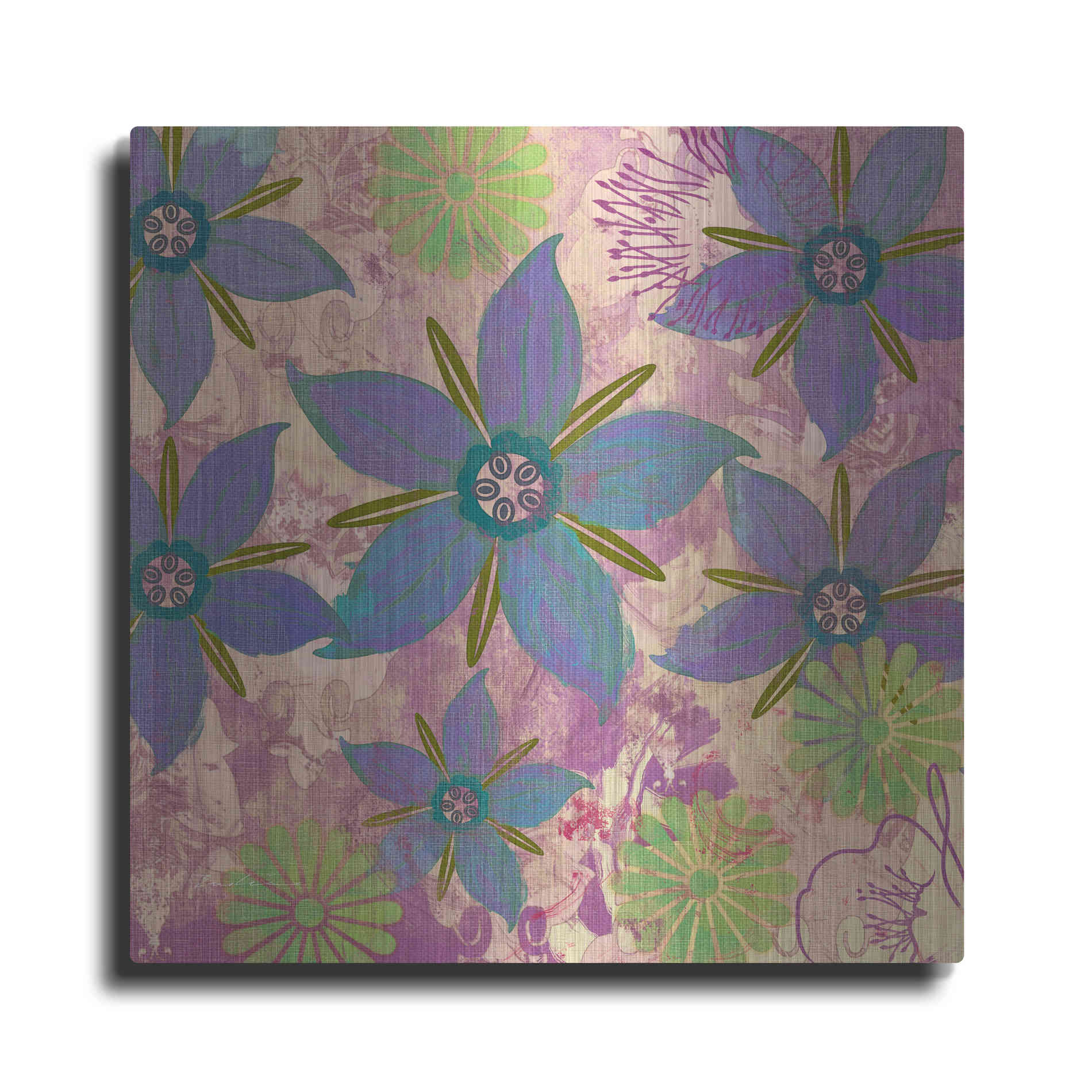 Luxe Metal Art 'Borage Sprites Of Sagrada' by Evelia Designs Metal Wall Art