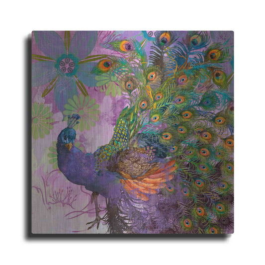 Luxe Metal Art 'Peacock Prance' by Evelia Designs Metal Wall Art