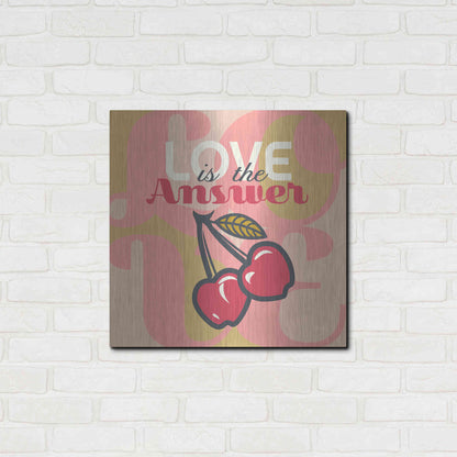 Luxe Metal Art 'Love Is The Answer Cherries' by Evelia Designs Metal Wall Art,24x24