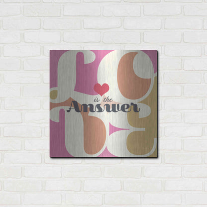 Luxe Metal Art 'Love Is The Answer' by Evelia Designs Metal Wall Art,24x24