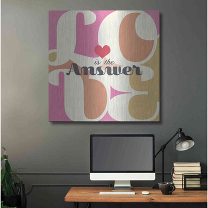 Luxe Metal Art 'Love Is The Answer' by Evelia Designs Metal Wall Art,36x36