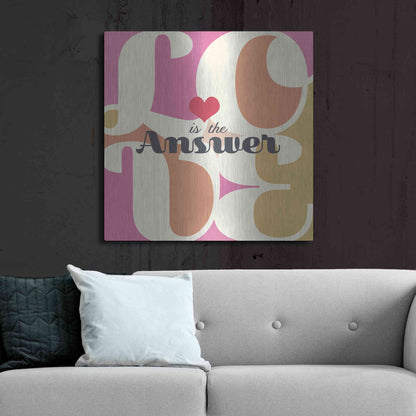 Luxe Metal Art 'Love Is The Answer' by Evelia Designs Metal Wall Art,36x36