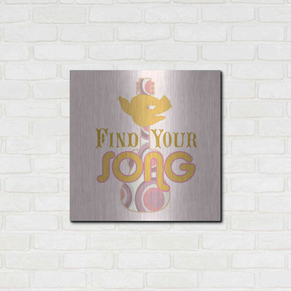 Luxe Metal Art 'Find Your Song' by Evelia Designs Metal Wall Art,24x24