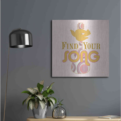 Luxe Metal Art 'Find Your Song' by Evelia Designs Metal Wall Art,24x24