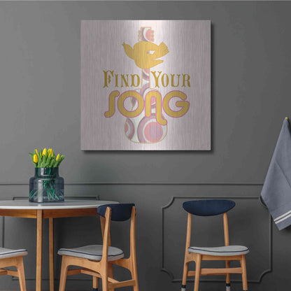 Luxe Metal Art 'Find Your Song' by Evelia Designs Metal Wall Art,36x36
