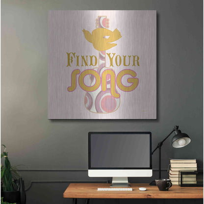 Luxe Metal Art 'Find Your Song' by Evelia Designs Metal Wall Art,36x36