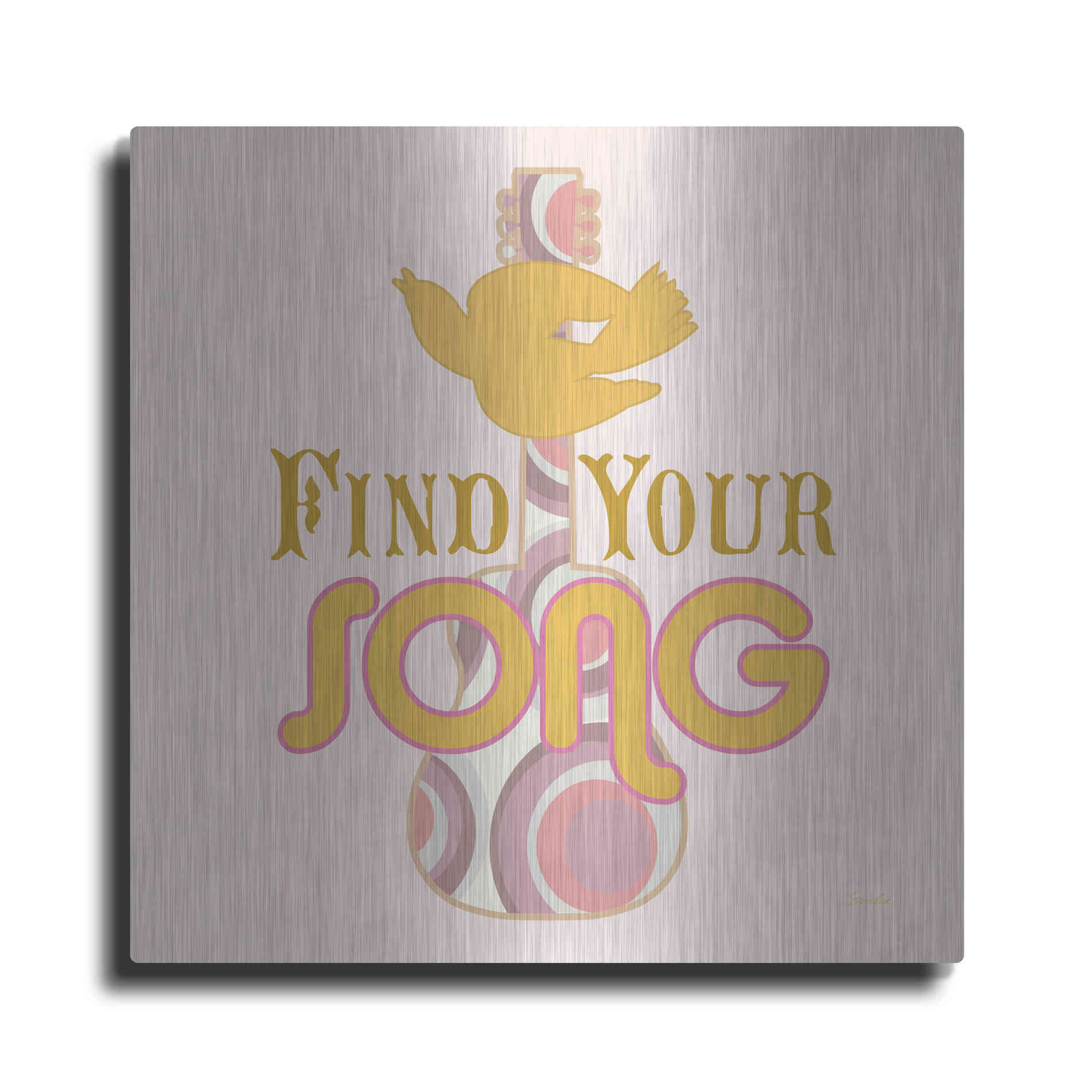 Luxe Metal Art 'Find Your Song' by Evelia Designs Metal Wall Art
