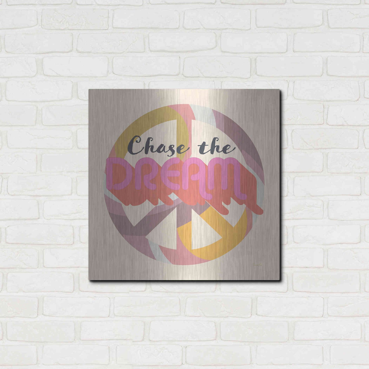 Luxe Metal Art 'Chase The Dream' by Evelia Designs Metal Wall Art,24x24