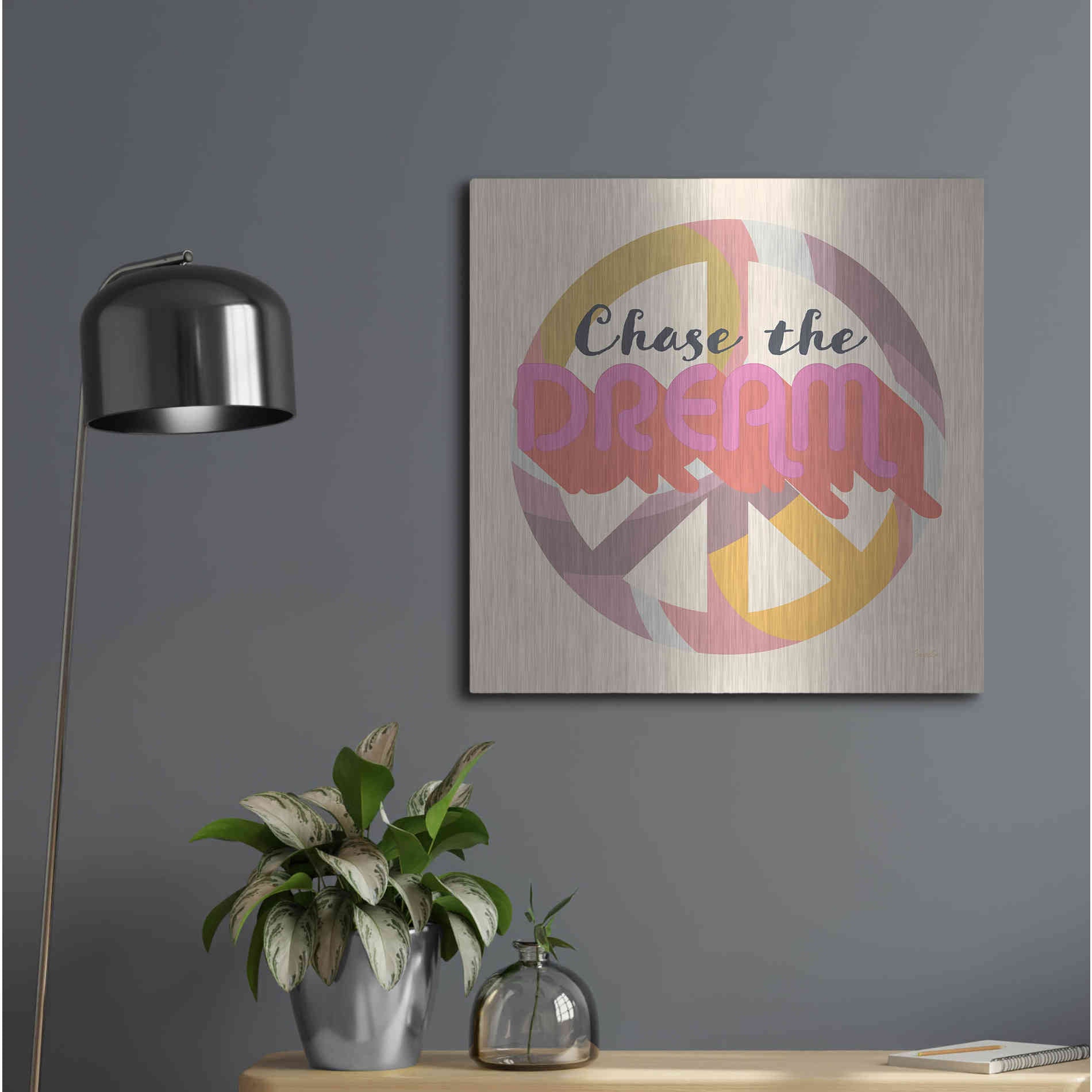 Luxe Metal Art 'Chase The Dream' by Evelia Designs Metal Wall Art,24x24