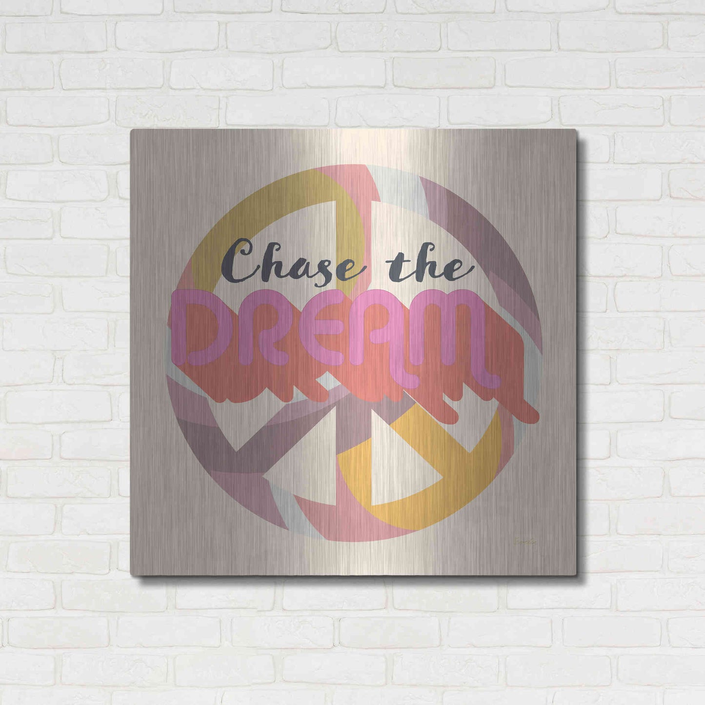 Luxe Metal Art 'Chase The Dream' by Evelia Designs Metal Wall Art,36x36