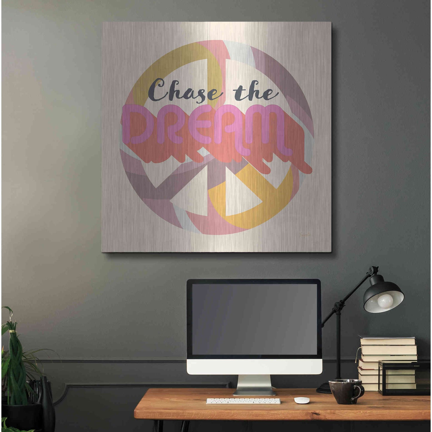 Luxe Metal Art 'Chase The Dream' by Evelia Designs Metal Wall Art,36x36