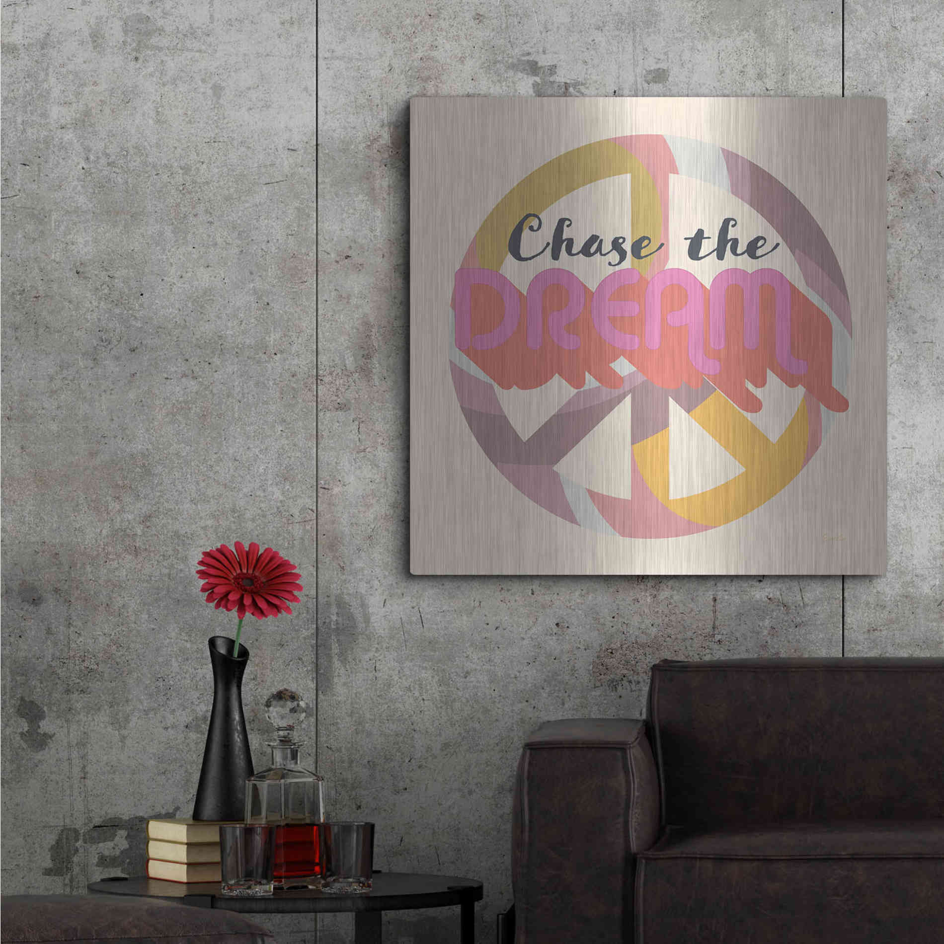 Luxe Metal Art 'Chase The Dream' by Evelia Designs Metal Wall Art,36x36