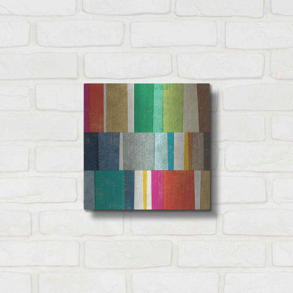 Luxe Metal Art 'Colorful Abstract' by Michael Mullan, Metal Wall Art,12x12