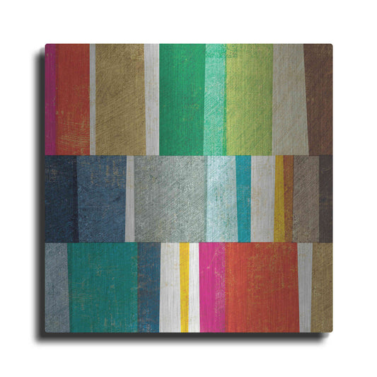 Luxe Metal Art 'Colorful Abstract' by Michael Mullan, Metal Wall Art